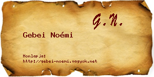 Gebei Noémi névjegykártya